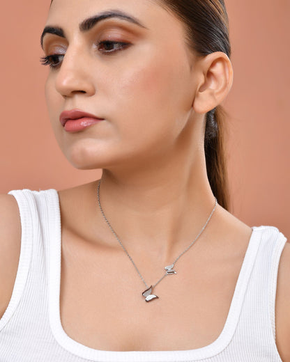 VOJ Silver Plated Butterfly Chain