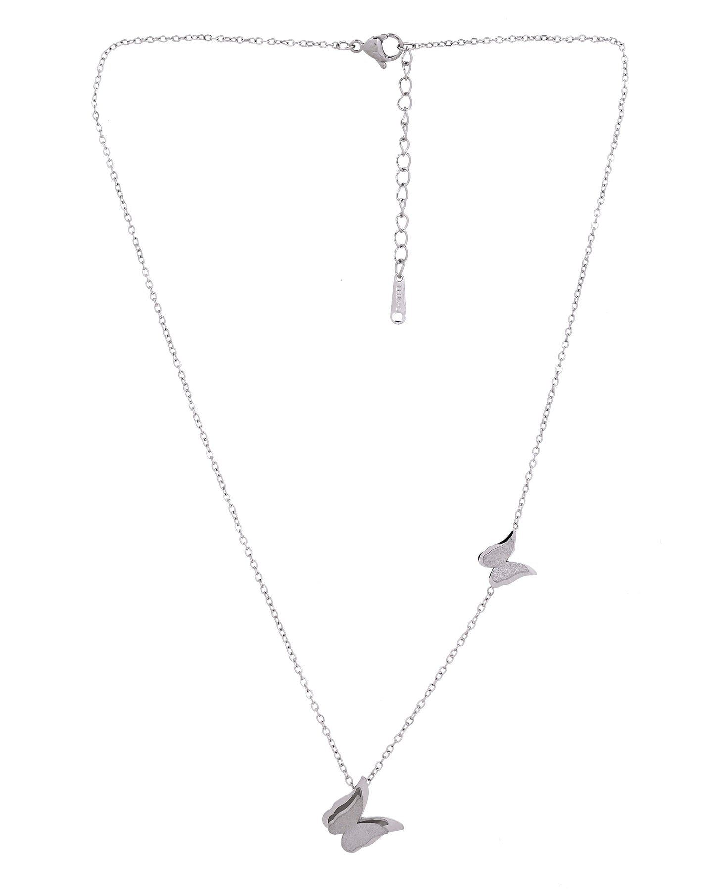 VOJ Silver Plated Butterfly Chain