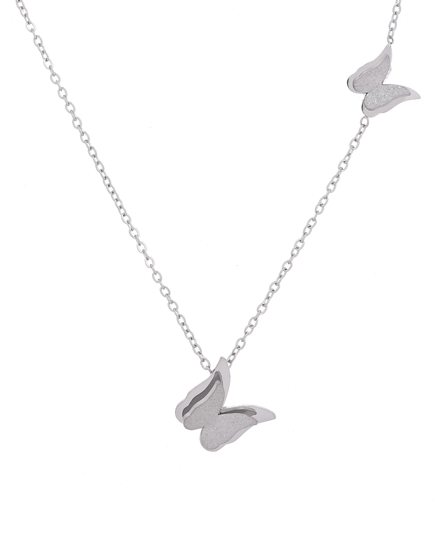 VOJ Silver Plated Butterfly Chain