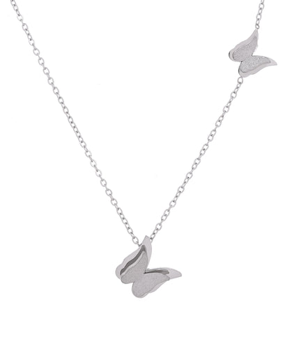 VOJ Silver Plated Butterfly Chain