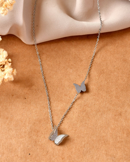 VOJ Silver Plated Butterfly Chain