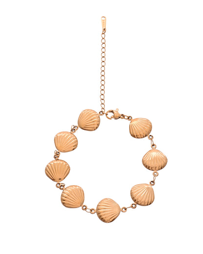 VOJ Gold Plated Elegant Shell Shaped Bracelet For Women