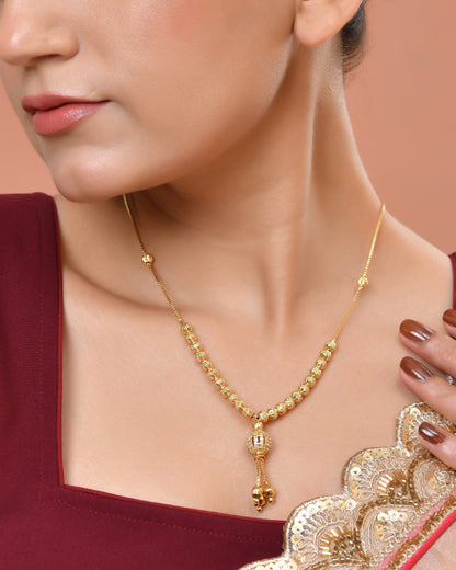 VOJ Gold Plated Stone Studded Circular Shaped Chain For Women