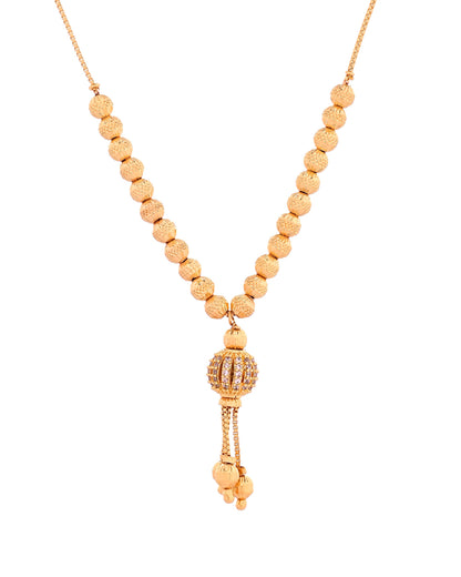 VOJ Gold Plated Stone Studded Circular Shaped Chain For Women