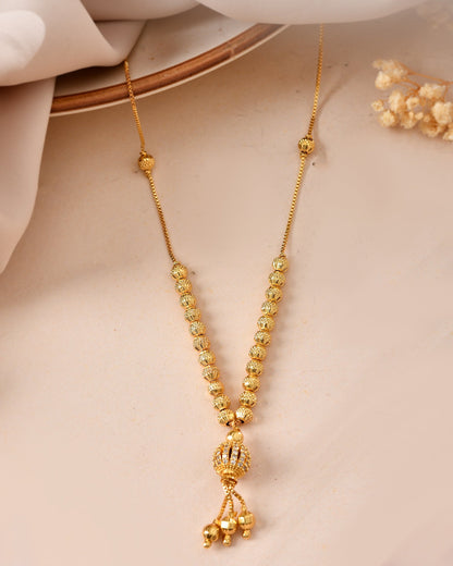 VOJ Gold Plated Stone Studded Circular Shaped Chain For Women
