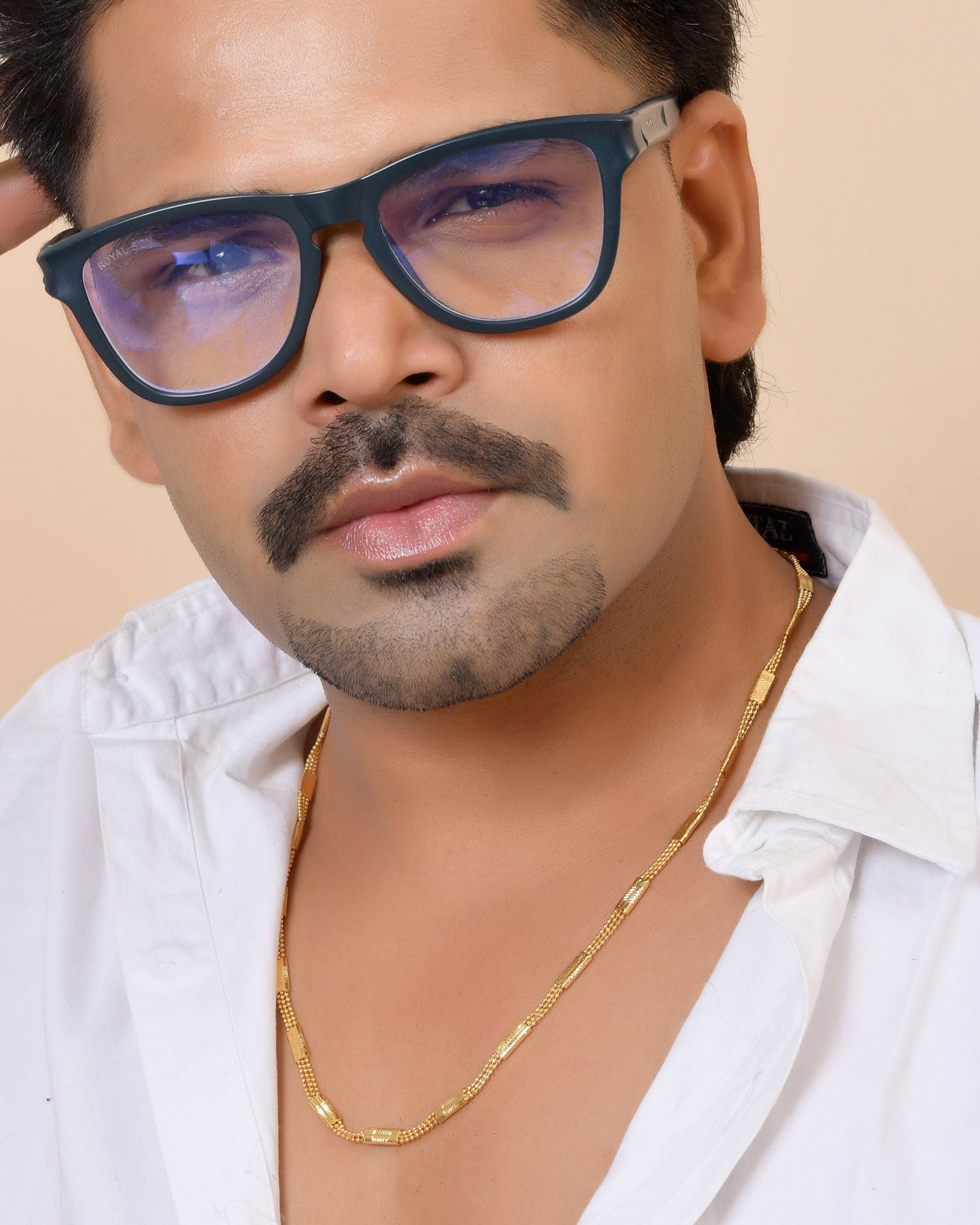 VOJ Gold Plated Rectangular With Multi Layer Chain For Men
