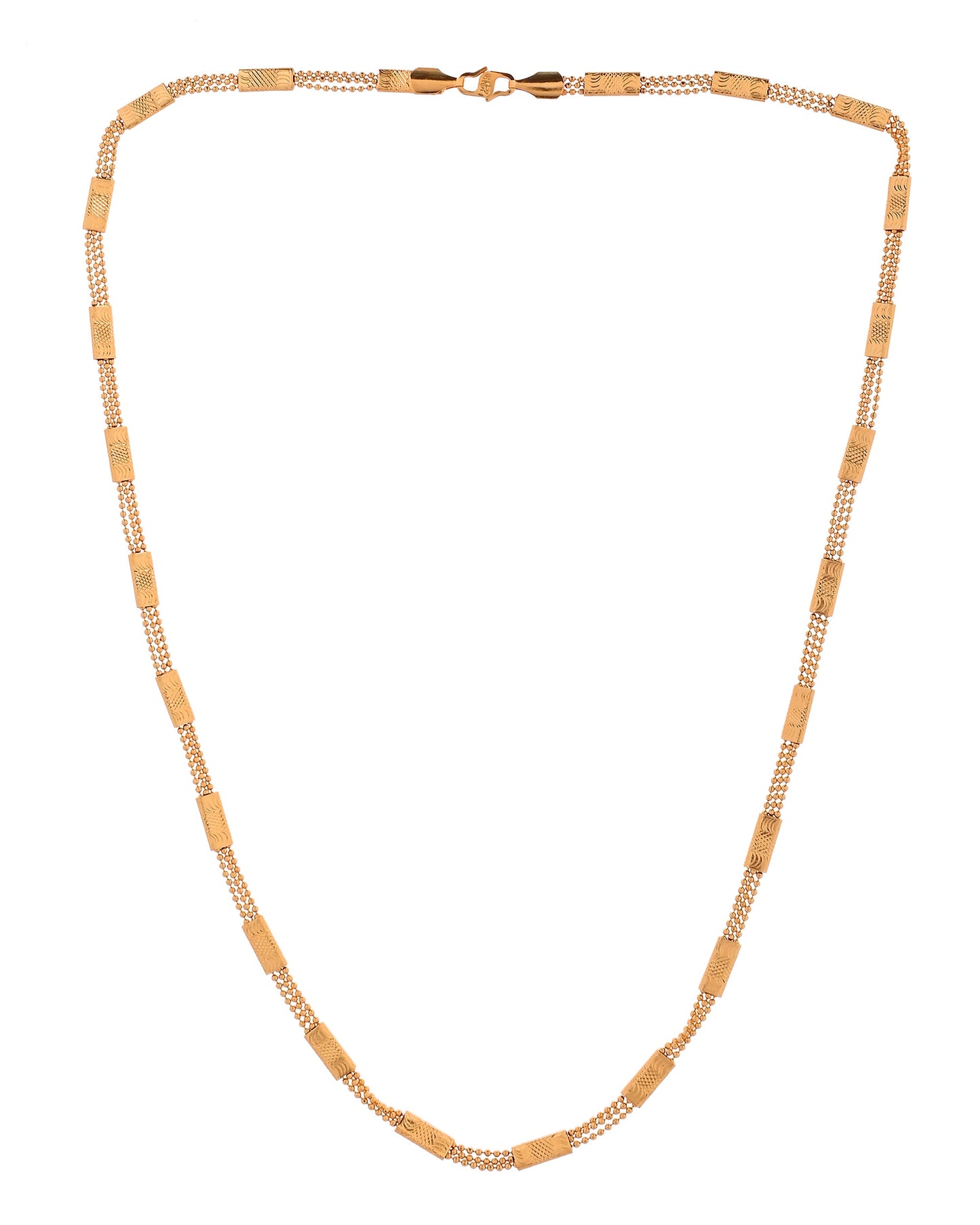 VOJ Gold Plated Rectangular With Multi Layer Chain For Men