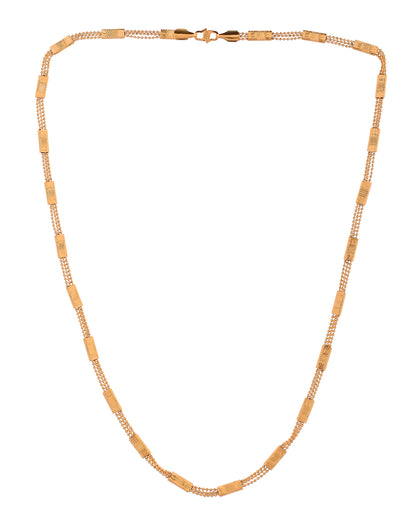 VOJ Gold Plated Rectangular With Multi Layer Chain For Men
