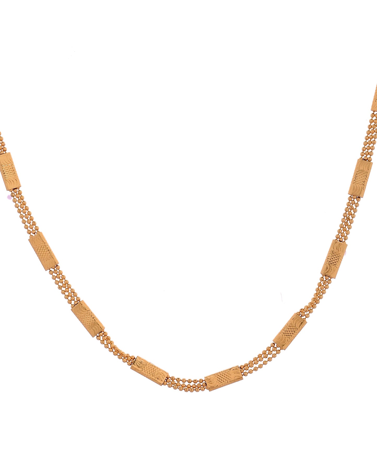 VOJ Gold Plated Rectangular With Multi Layer Chain For Men