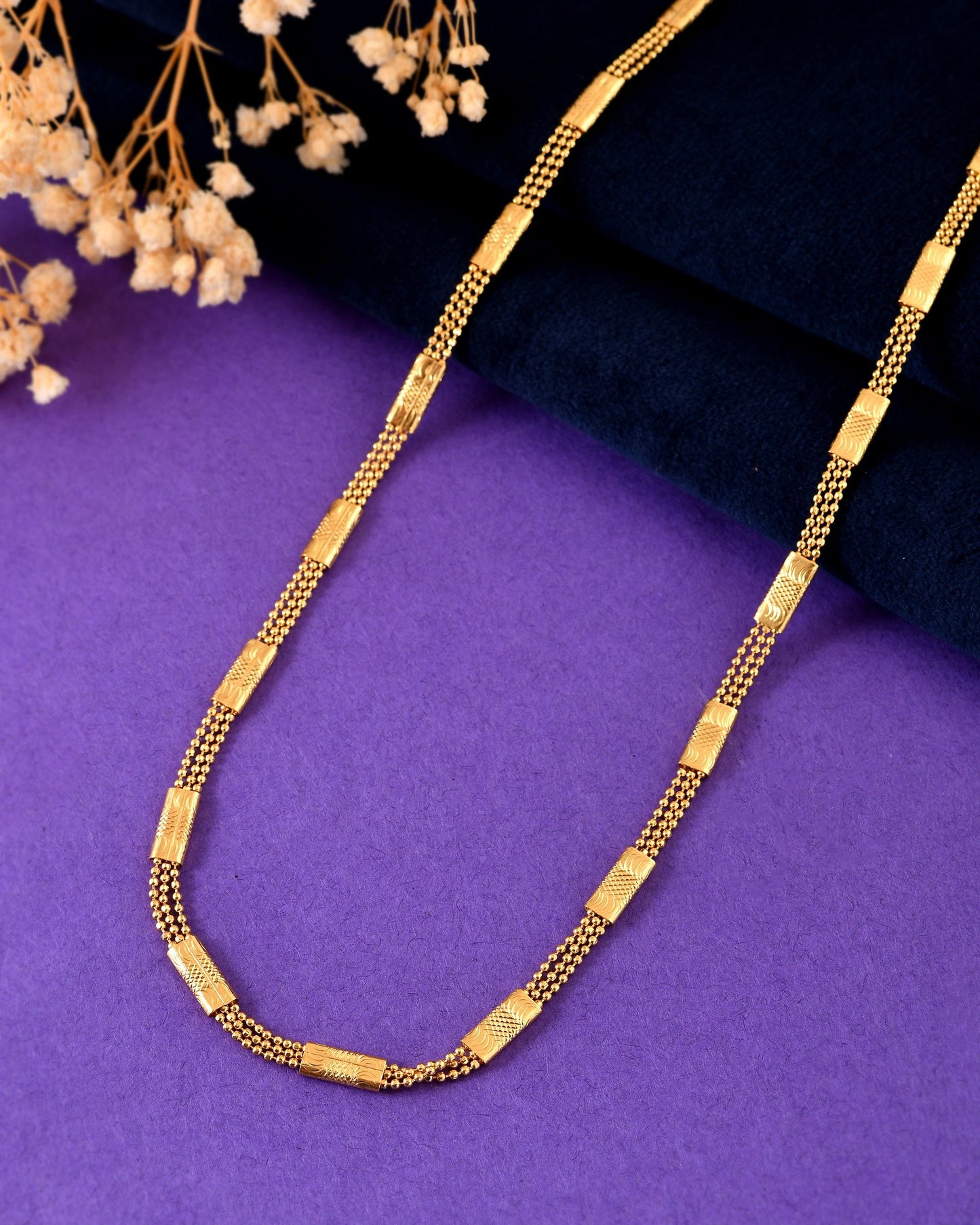 VOJ Gold Plated Rectangular With Multi Layer Chain For Men