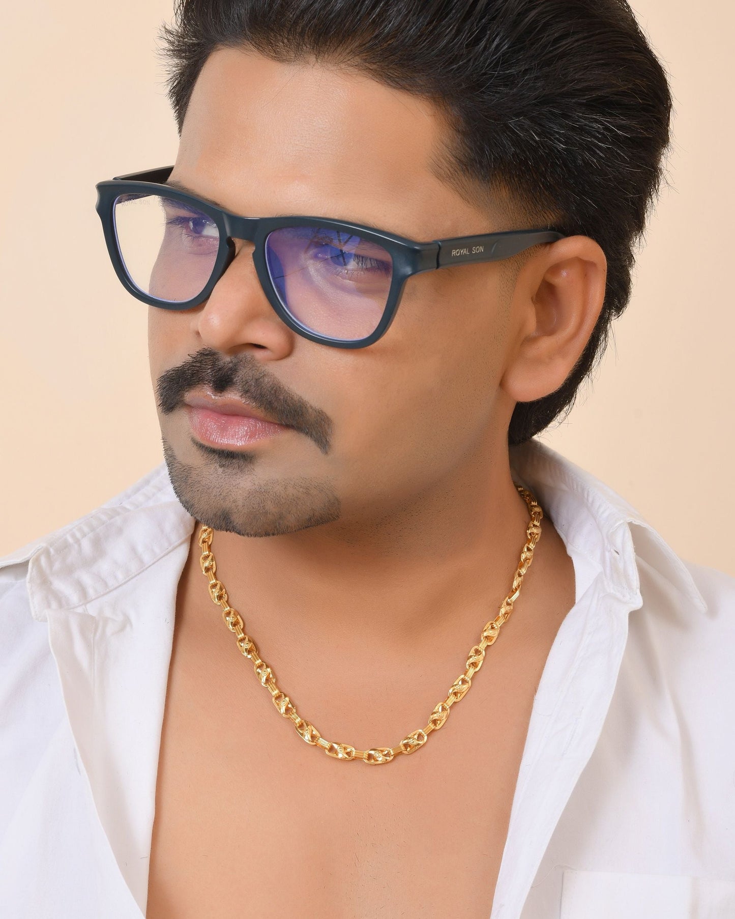 VOJ Gold Toned Elegant Designer Link Chain For Men