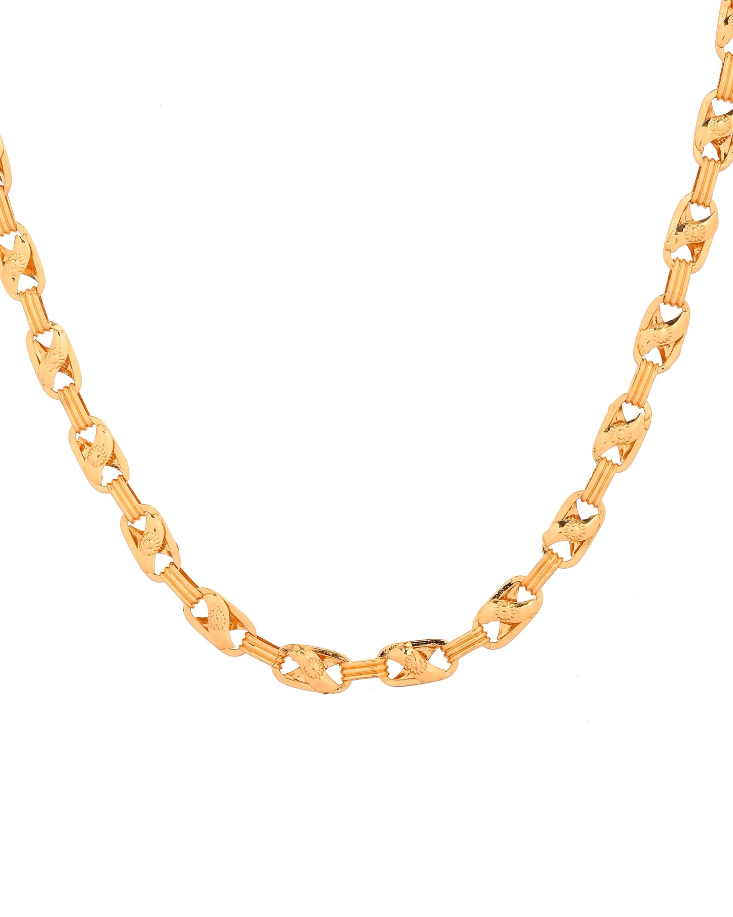 VOJ Gold Toned Elegant Designer Link Chain For Men