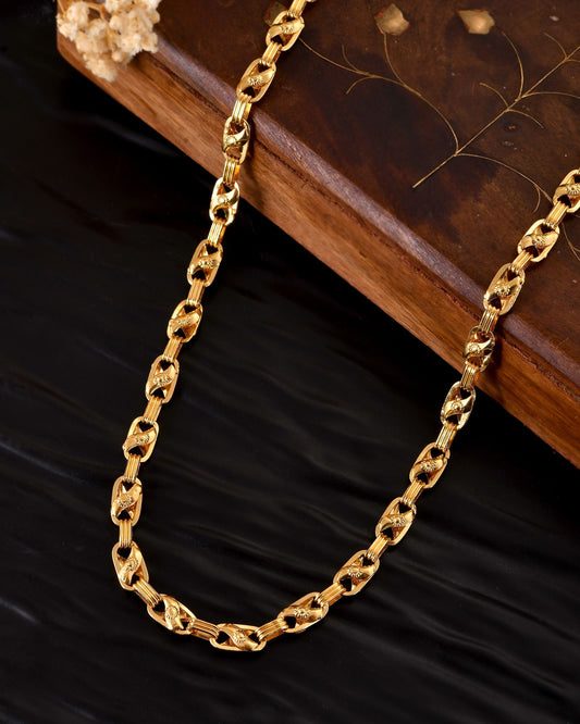 VOJ Gold Toned Elegant Designer Link Chain For Men