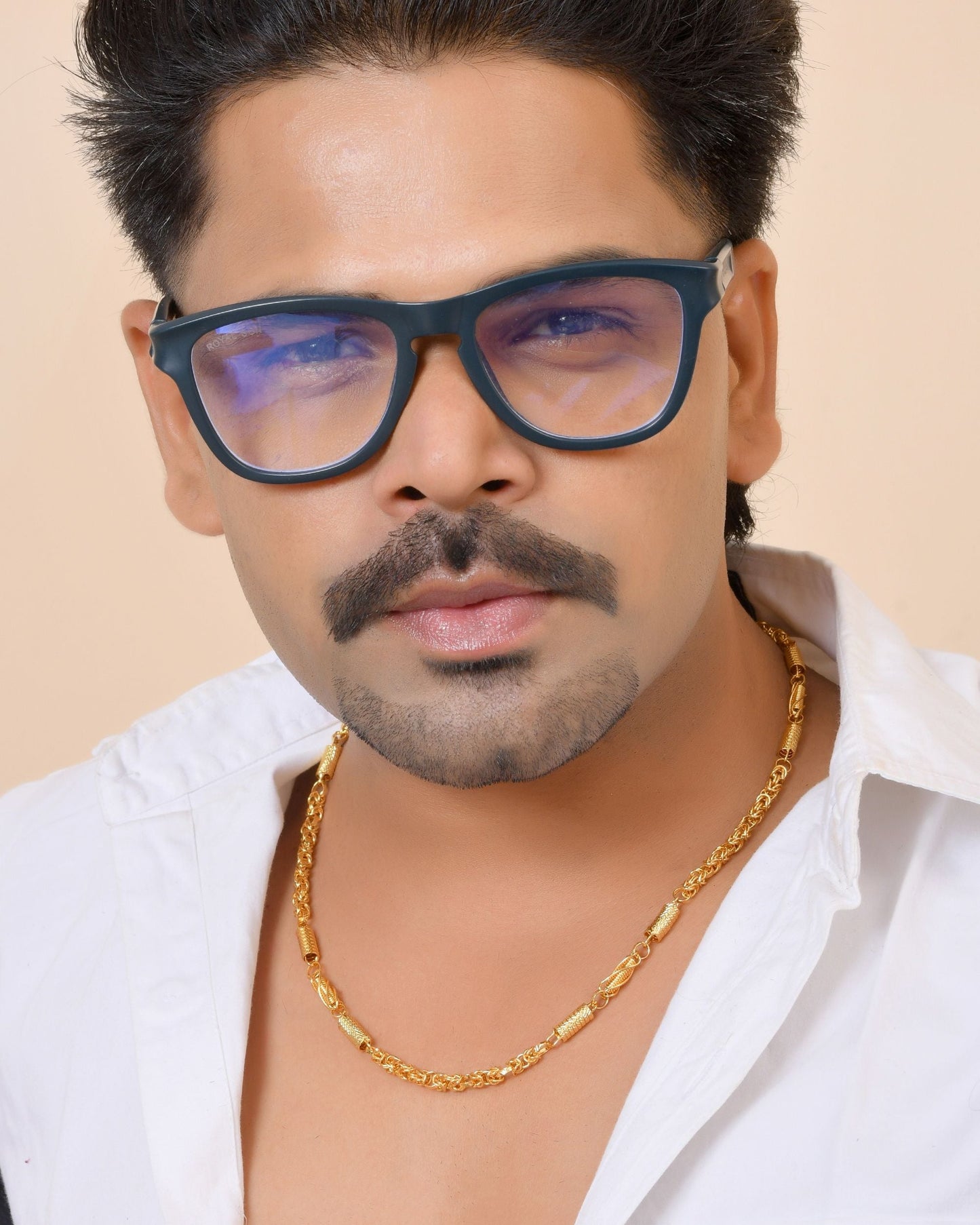 VOJ Gold Plated Thick Pipe Shaped Chain For Men