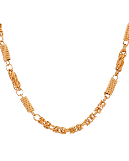 VOJ Gold Plated Thick Pipe Shaped Chain For Men