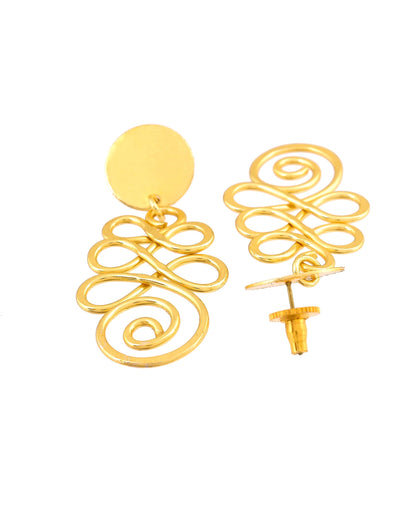 VOJ Gold Plated Designer Drop Earrings