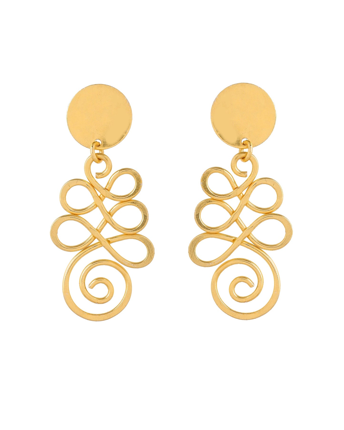 VOJ Gold Plated Designer Drop Earrings