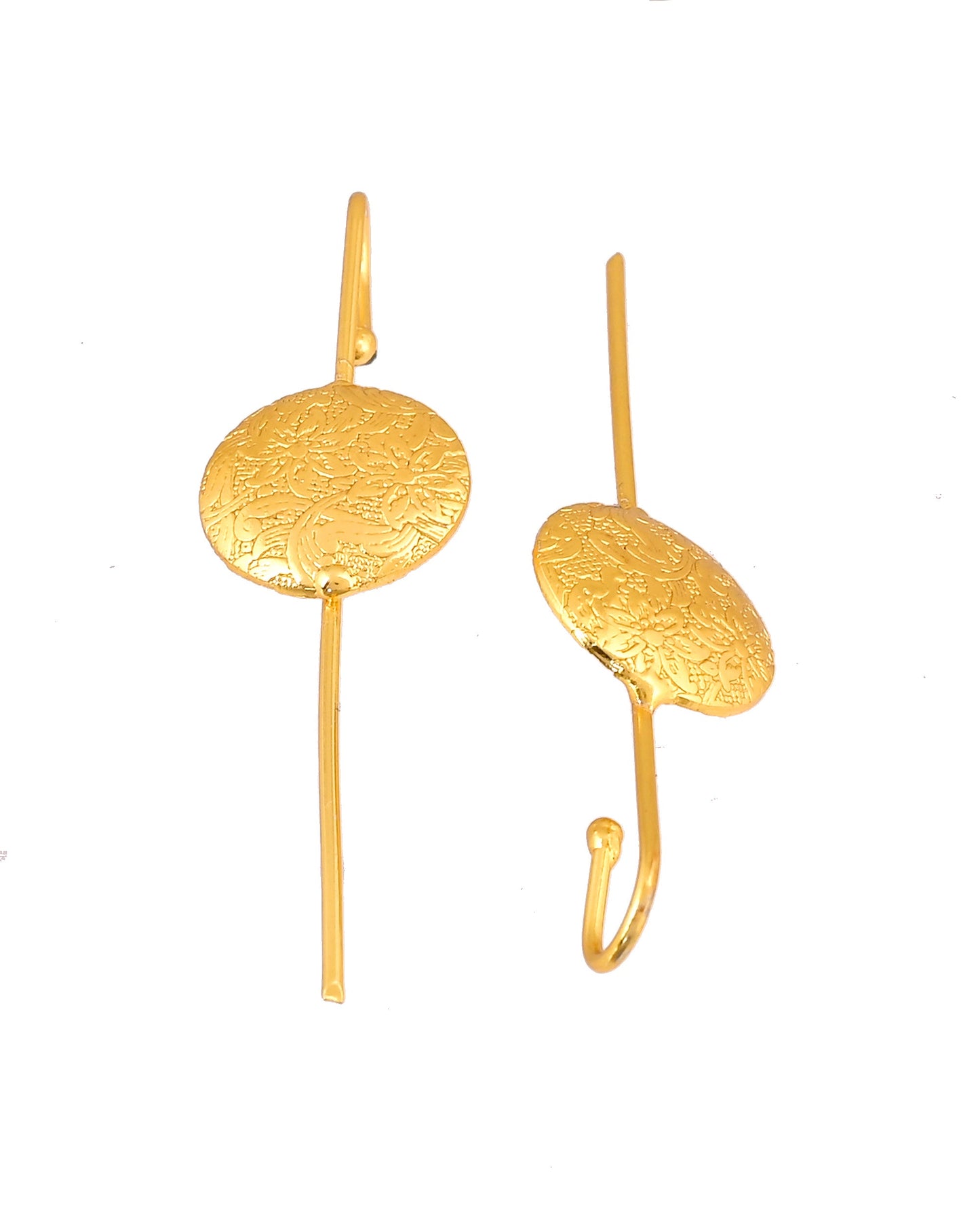 VOJ Gold Plated Circular Ear Cuff Earrings