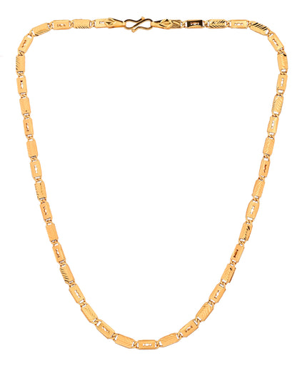 VOJ Gold Plated Toffee Designed Biscuit Chain For Men