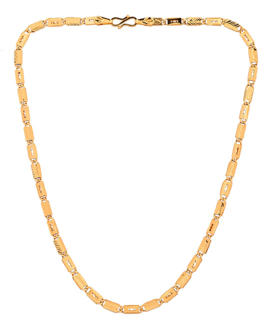 VOJ Gold Plated Toffee Designed Biscuit Chain For Men
