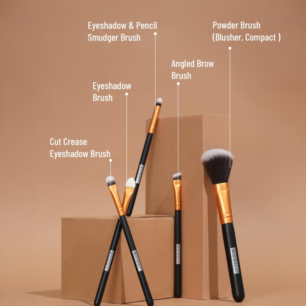 Swiss Beauty Makeup Brushes - Gold