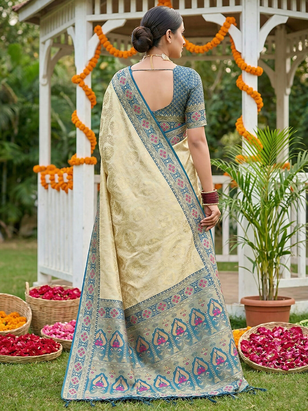 Shree Shyam Fashion Navy Blue Soft Silk Saree