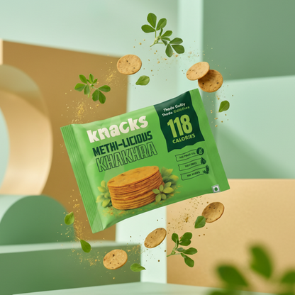 Knacks Coin Khakhra Crisps - Methi-Licious Flavour