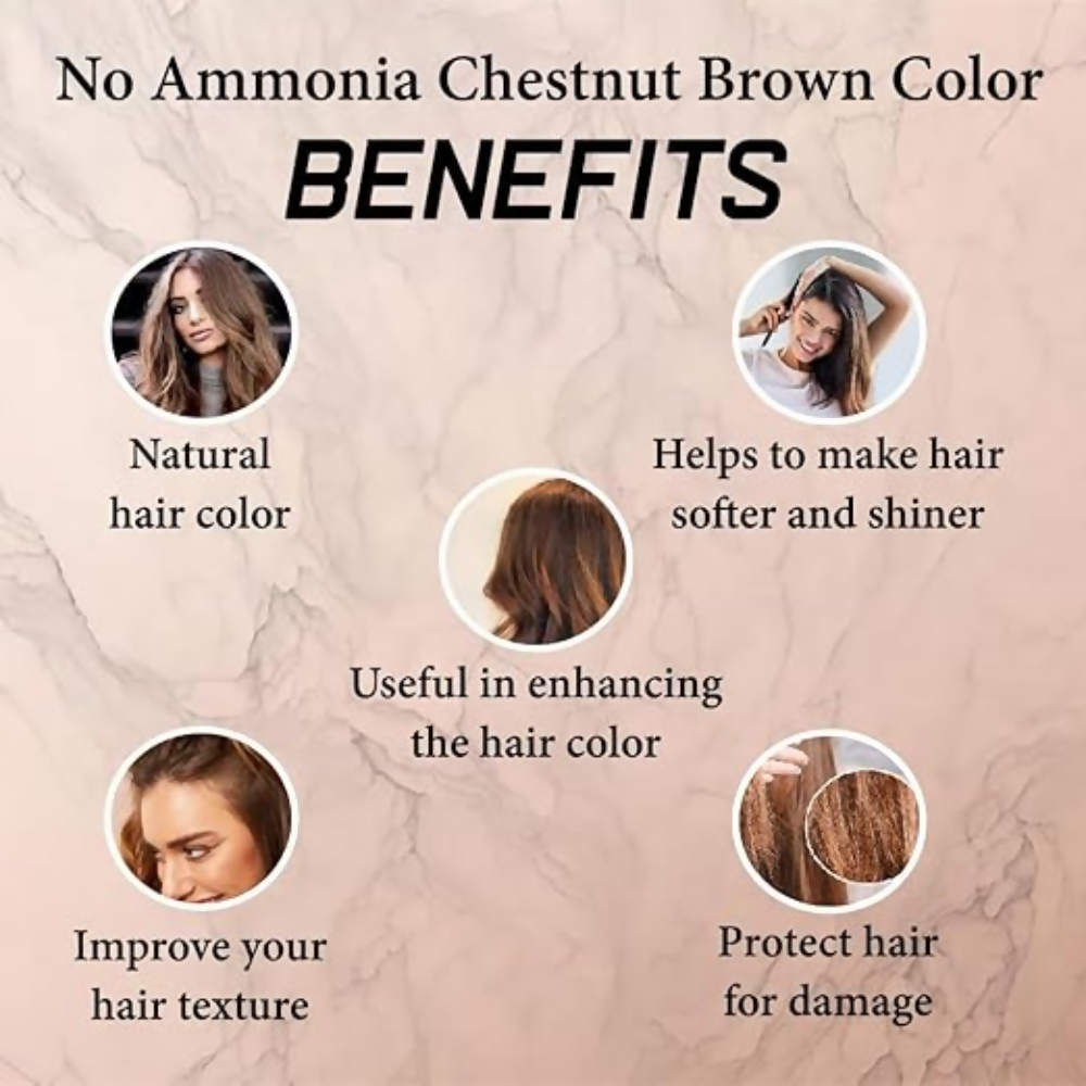 VedicAyurveda Henna Based Hair Colour - dark brown & Chestnut Brown