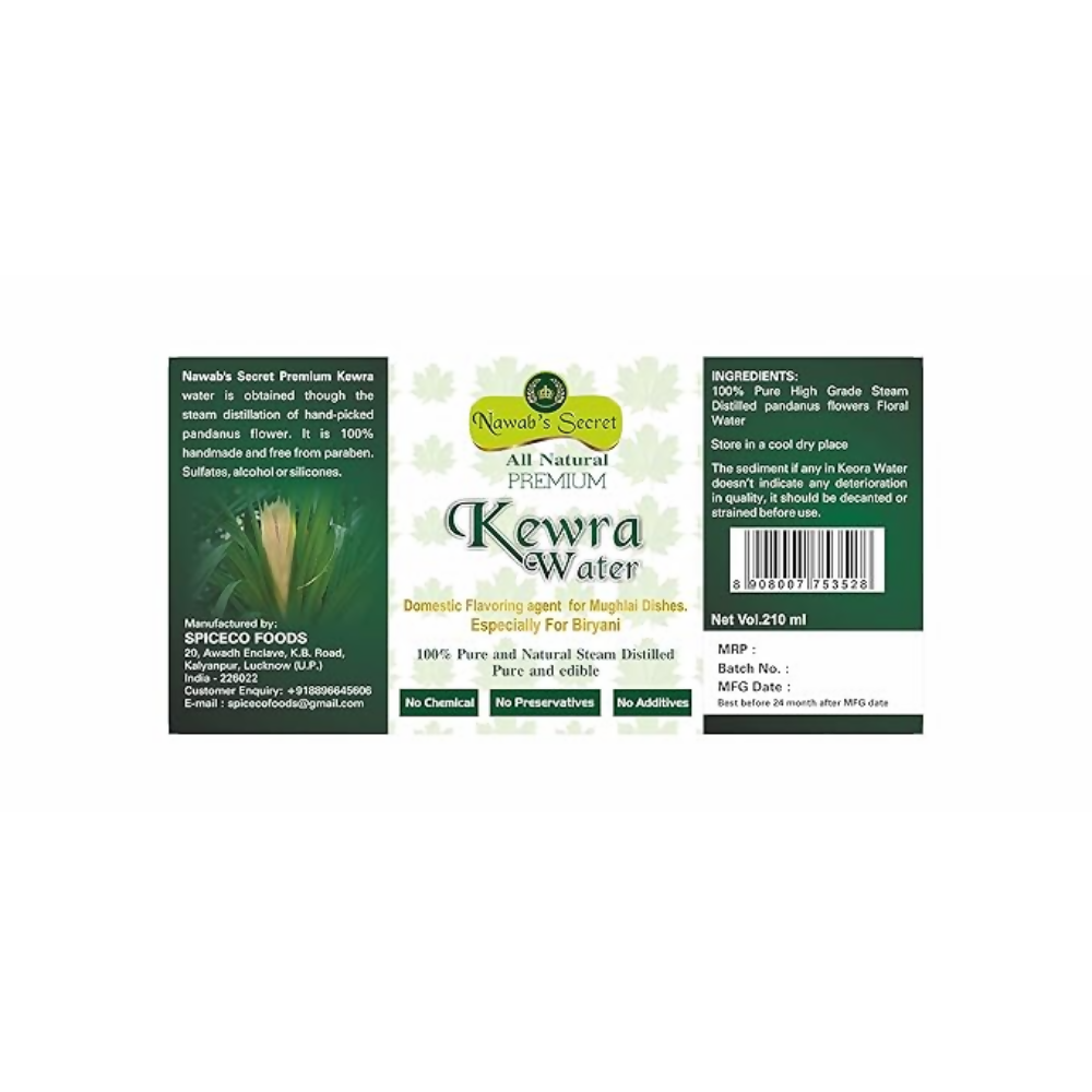 Nawab's Secret Natural Premium Kewra Water - Essence for Biryani and Mughlai Dishes