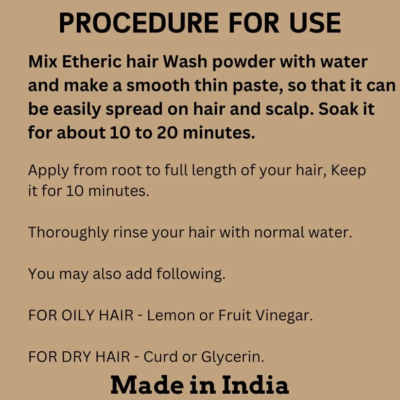 Etheric Herbal Hair Wash & Conditioner  Natural Hair Cleanser for Healthy Hair