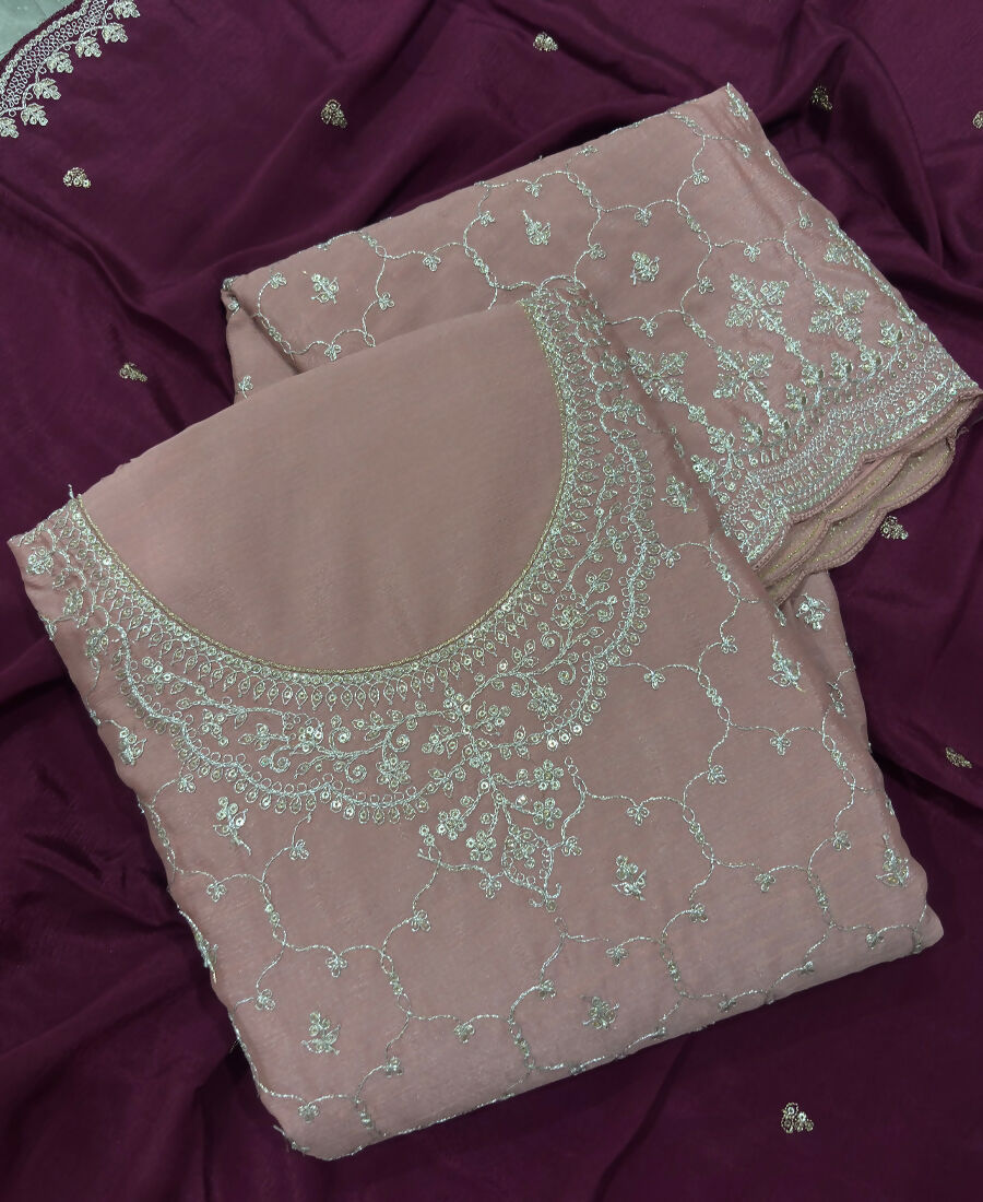 KC Heavy Chinon Peach Salwar Suit For Women Ethnic Wear