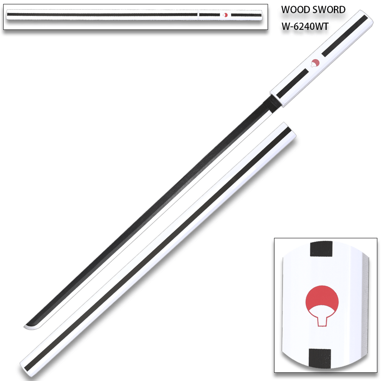 Naruto Sasuke White Sword Of Kusanagi Wooden Katana for Cosplay |104 Cms|