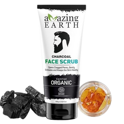 Amazing Earth Activated Charcoal Face Scrub for Men