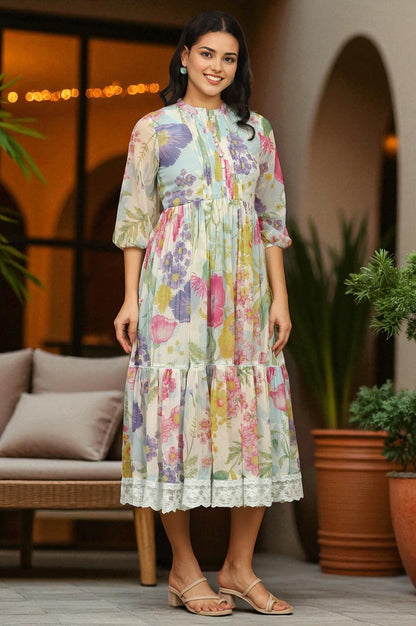 W for Woman Floral Printed Flared Dress