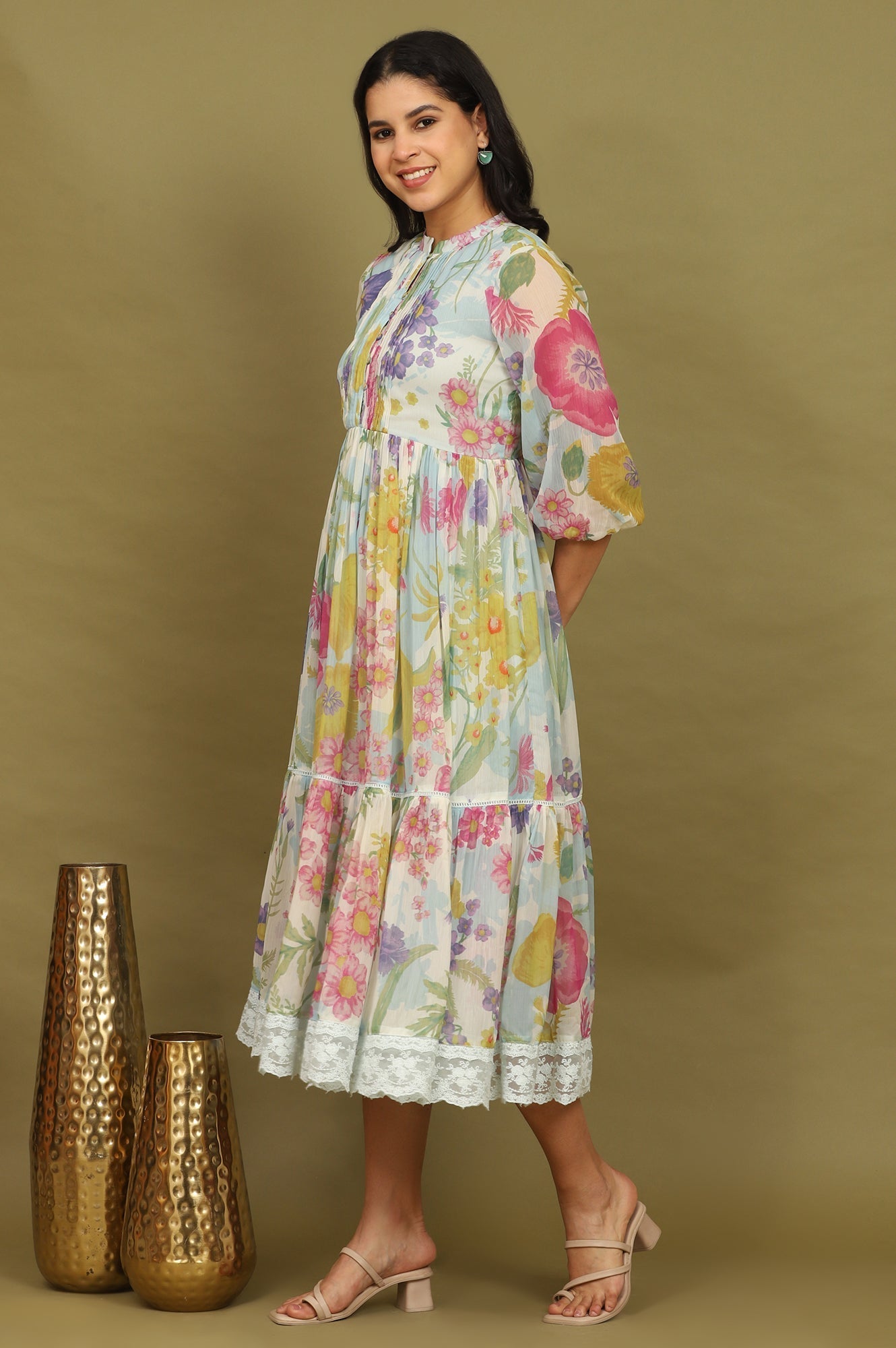 W for Woman Floral Printed Flared Dress