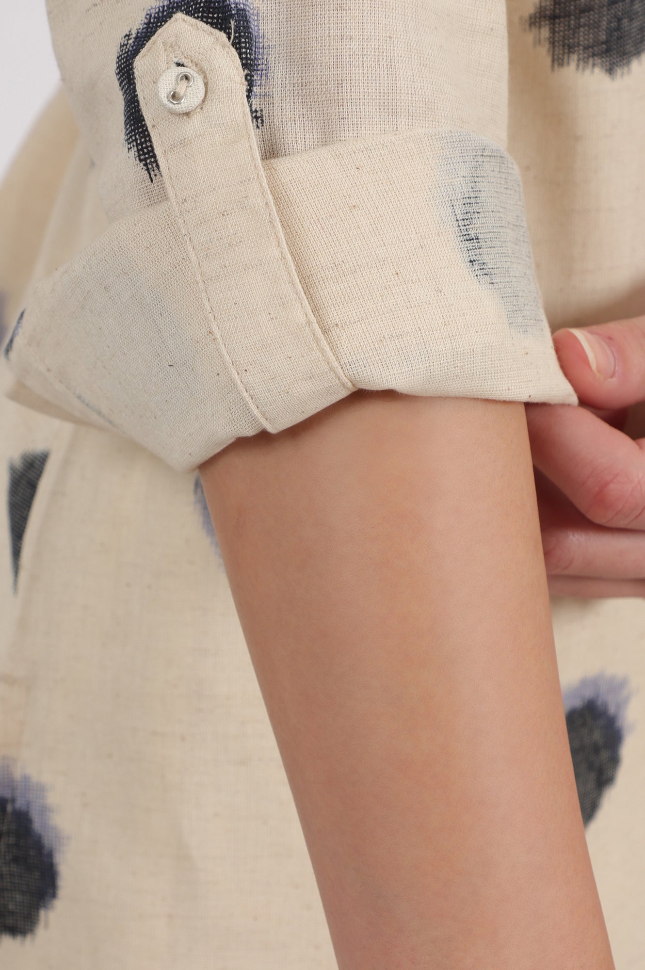 W for Woman Off-White Polka Printed Cotton Flax Shirt