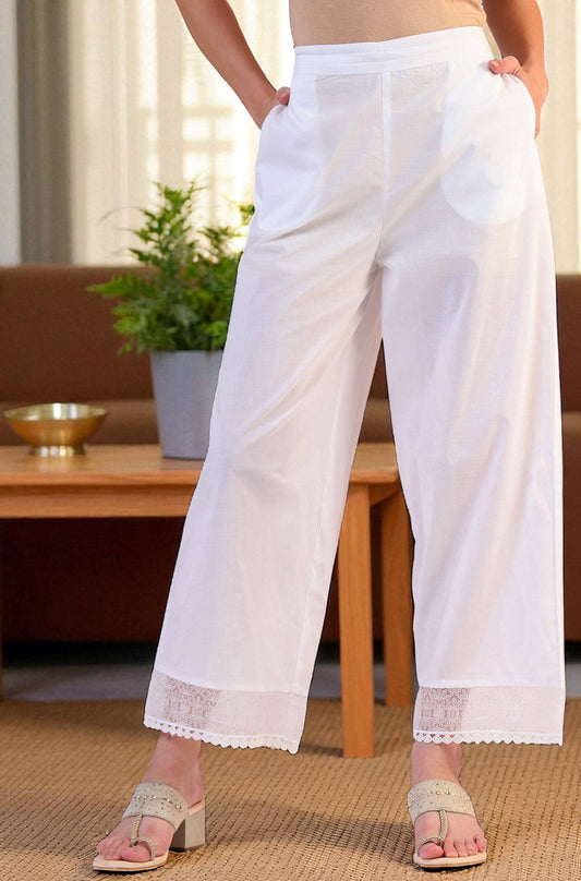 W for Woman Solid Pure Cotton Parallel Pants