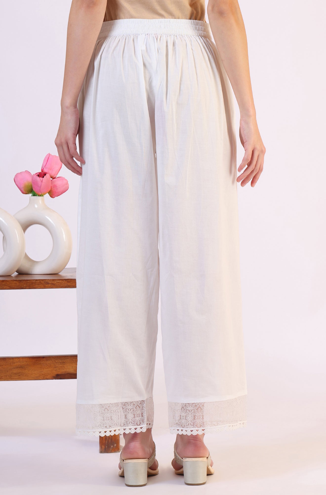 W for Woman Solid Pure Cotton Parallel Pants