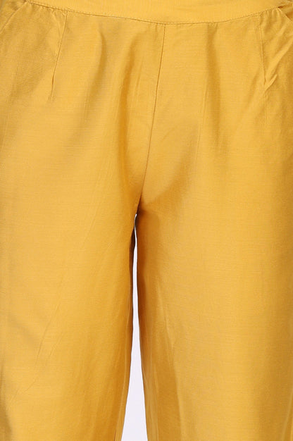W for Woman Yellow Solid Straight Pant