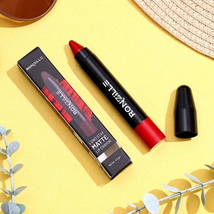 Ronzille Long Stay Matte Lip Crayon - Cherry Wood