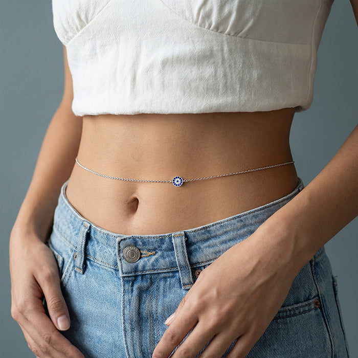 Silver Nazar Waist Chain