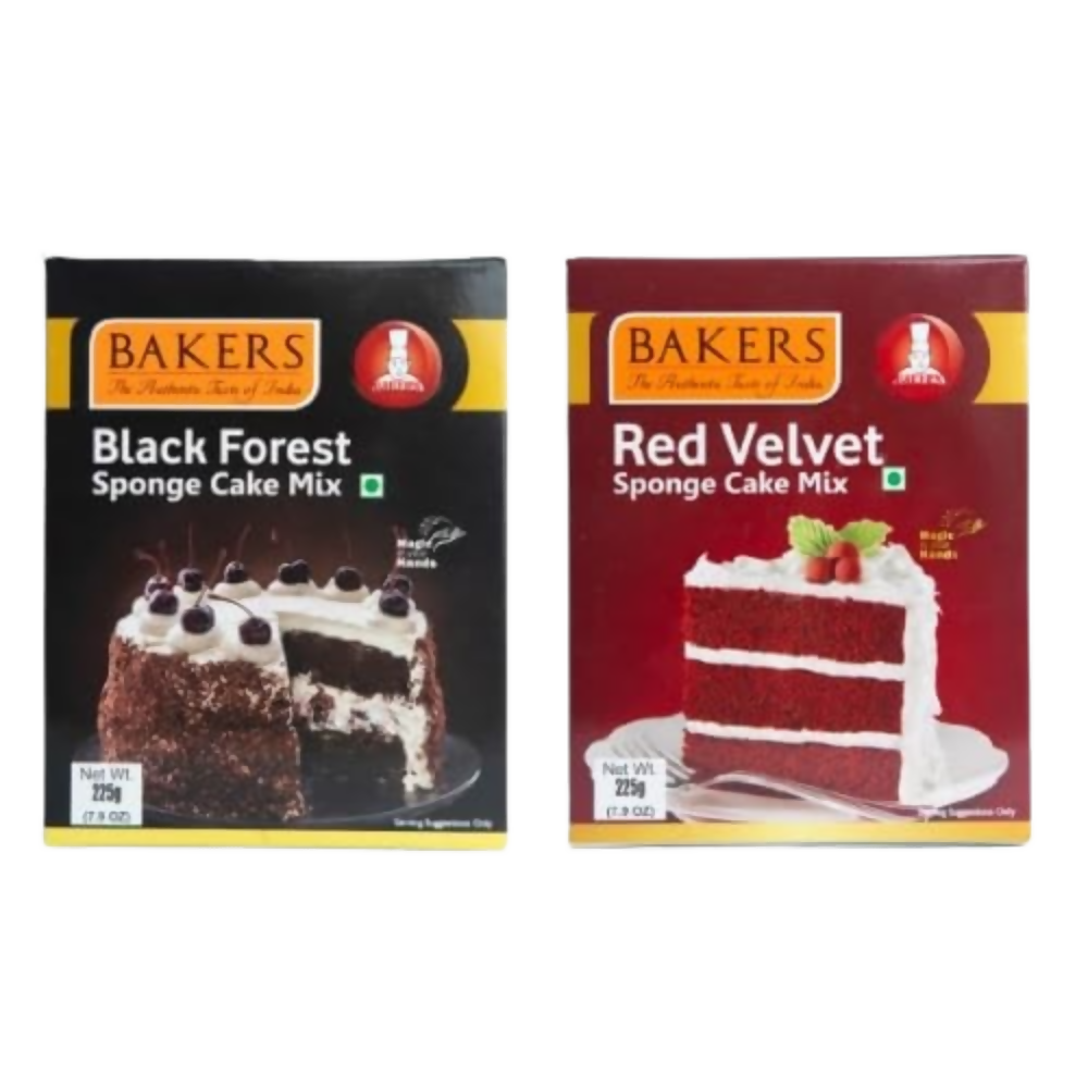 BAKERS Black Forest Sponge Cake Mix , Red Velvet Sponge Cake Mix