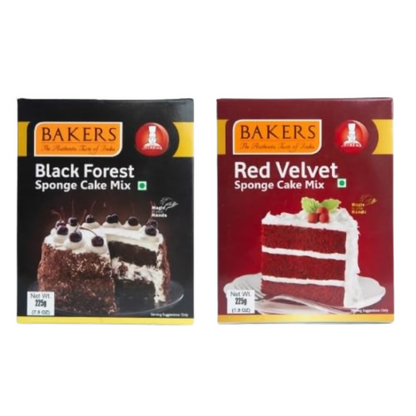 BAKERS Black Forest Sponge Cake Mix , Red Velvet Sponge Cake Mix
