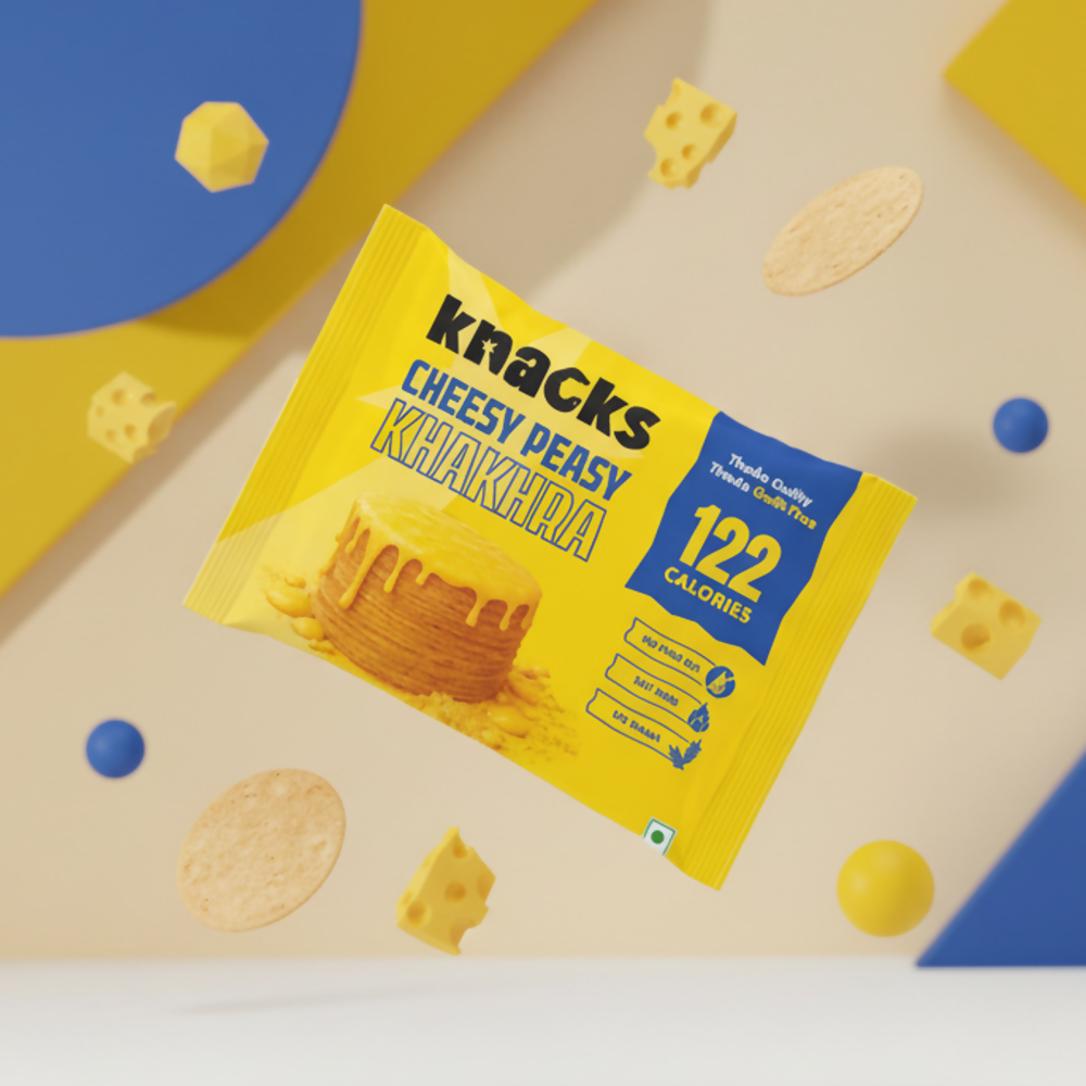 Knacks Coin Khakhra Crisps - Cheesy Peasy Flavour