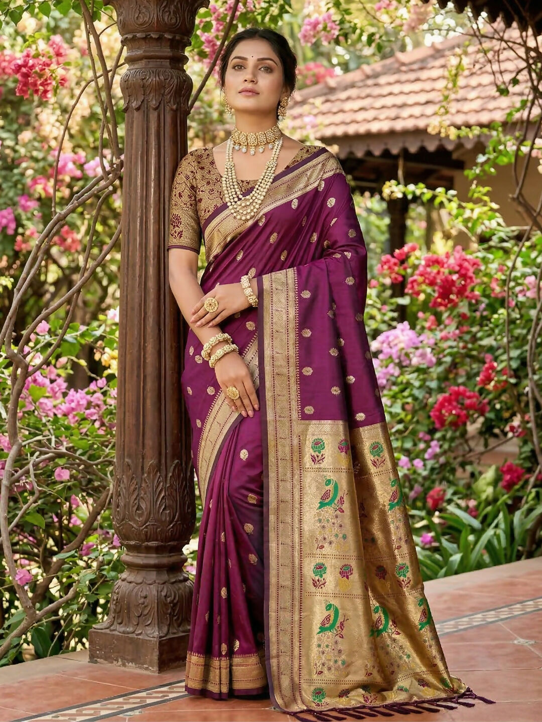 Shree Shyam Fashion Wine Soft Silk Saree