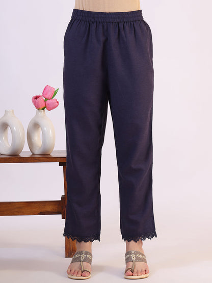 W for Woman Floral Printed Flared Sheer Kota Kurta & Straight Pant with Dupatta Set