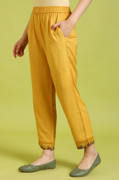 W for Woman Solid A-line Rayon Kurta & Straight Pant with Dupatta Set
