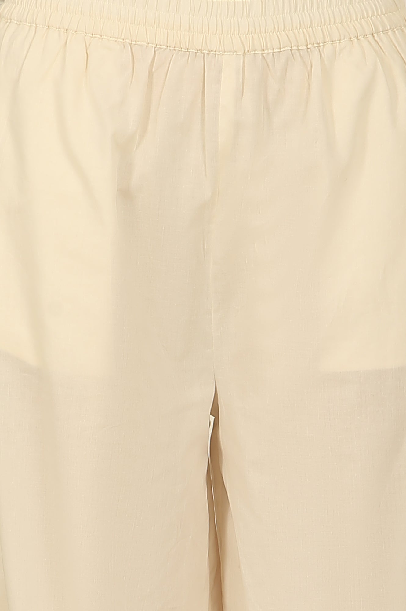 W for Woman White Embroidered Yoke Cotton Crepe A-line Kurta, Pants and Dupatta Set