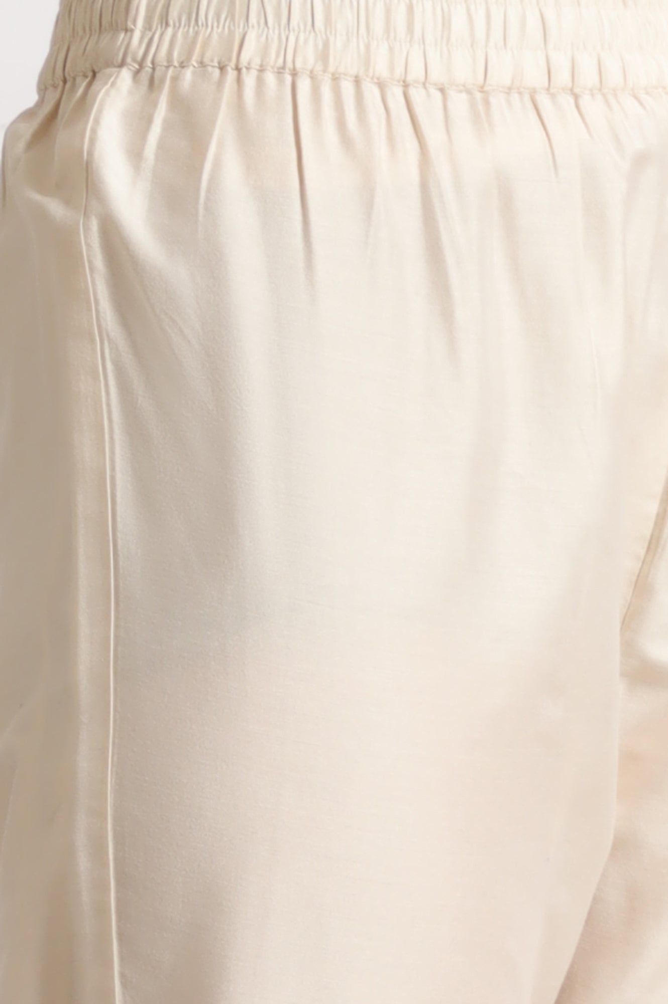 W for Woman White Printed Mock Layered Flared Chanderi Kurta, Pants and Dupatta Set
