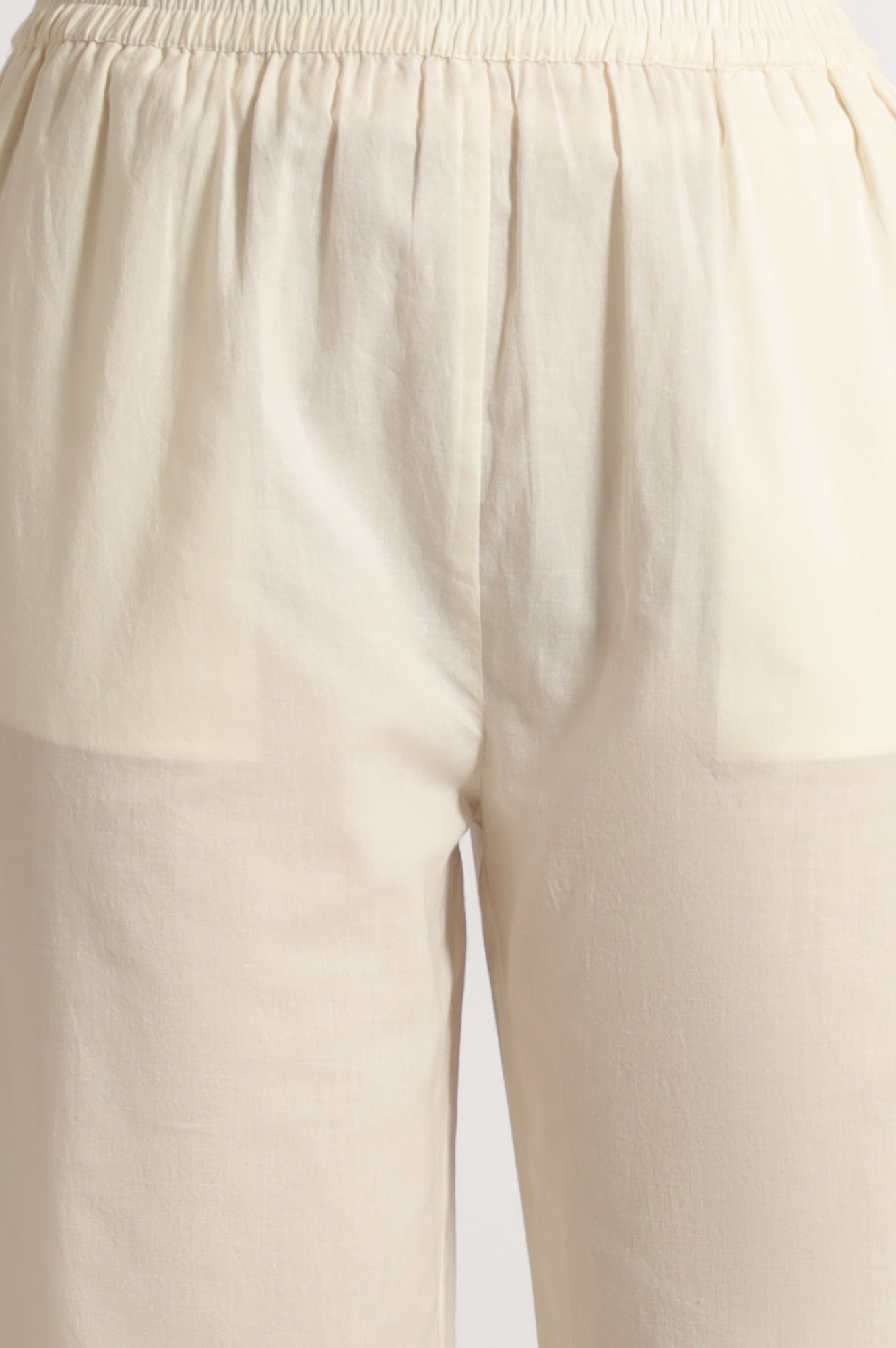 W for Woman White Embroidered Jacquard Straight Kurta, Pants and Dupatta Set